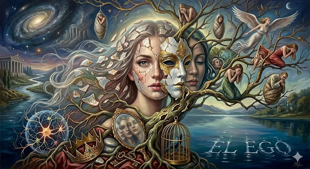 Representación conceptual del ego como máscara y mecanismo de construcción de identidad